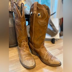Vintage Womens leather stitched cowboy boots